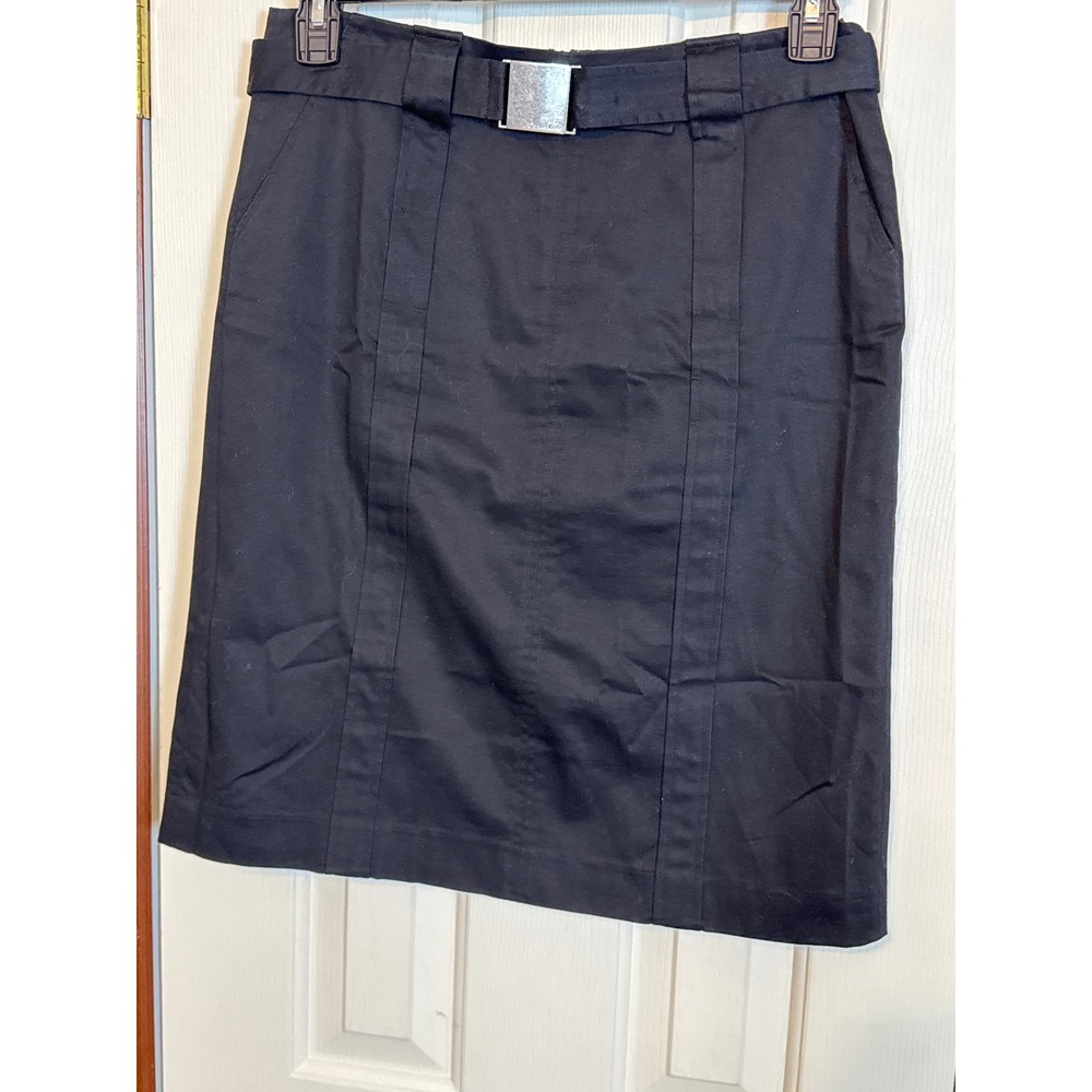 Calvin Klein Black Pencil Skirt Stretch Career Office Wear Women's Size 6